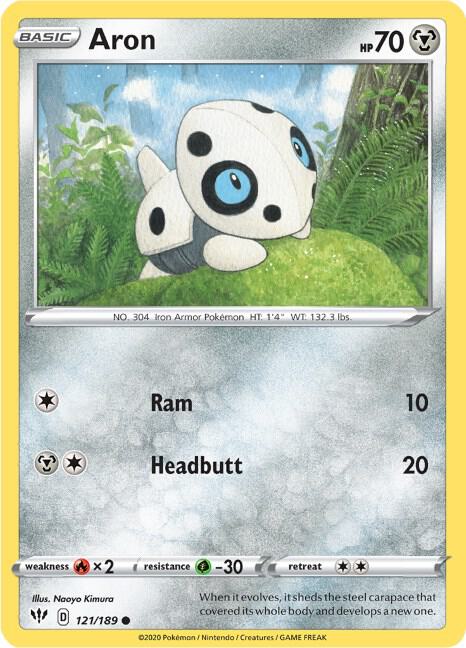 Aron 121/189 Reverse Holofoil — Darkness Ablaze Pokémon card