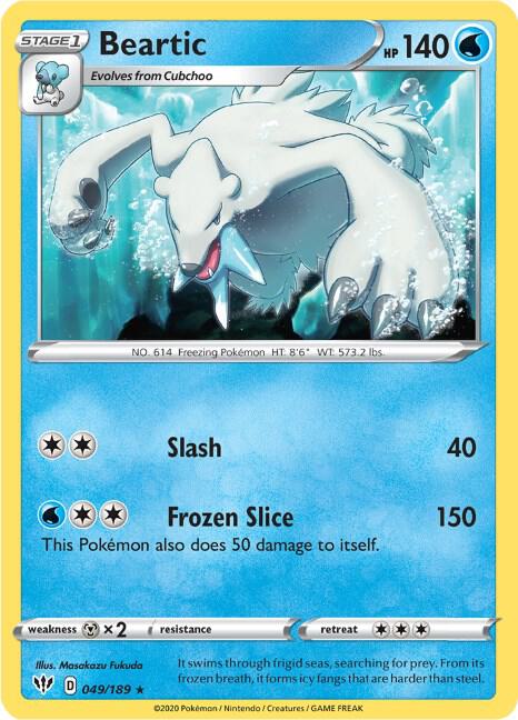 Beartic 049/189 — Darkness Ablaze Pokémon card