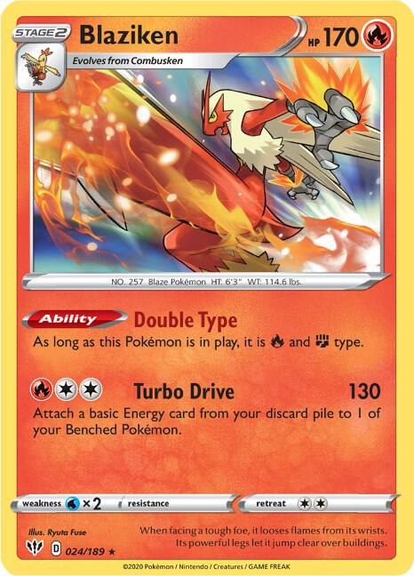 Blaziken 024/189 Reverse Holofoil — Darkness Ablaze Pokémon card