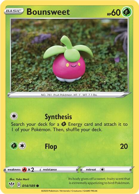 Bounsweet 014/189 Reverse Holofoil — Darkness Ablaze Pokémon card