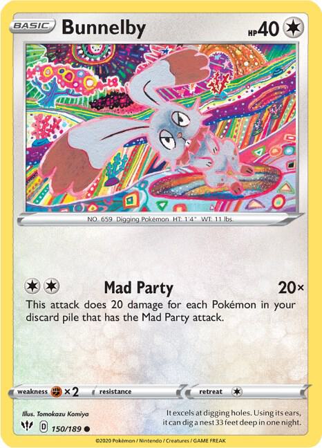 Bunnelby 150/189 Reverse Holofoil — Darkness Ablaze Pokémon card