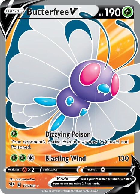 Butterfree V 177/189 Holofoil — Darkness Ablaze Pokémon card