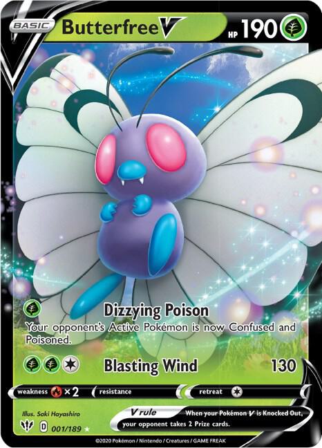 Butterfree V 001/189 Holofoil — Darkness Ablaze Pokémon card