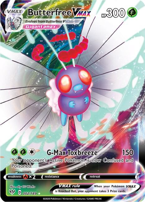 Butterfree VMAX 002/189 Holofoil — Darkness Ablaze Pokémon card