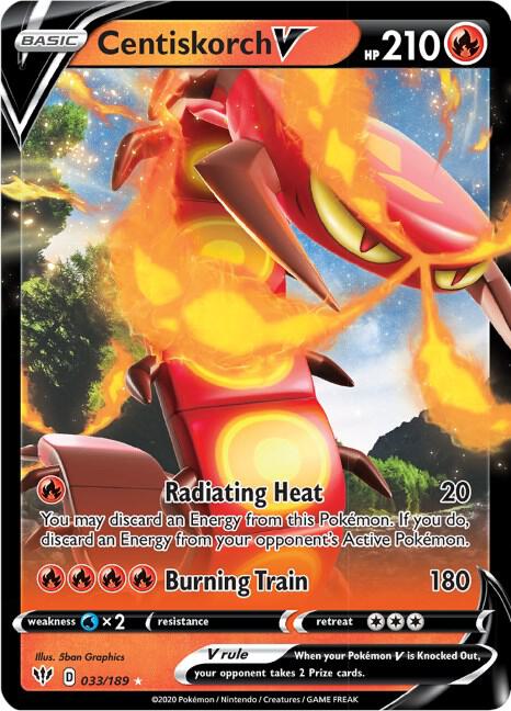 Centiskorch V 033/189 Holofoil — Darkness Ablaze Pokémon card