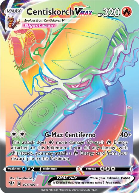 Pokemon - Darkness Ablaze - Centiskorch VMAX - 191/189 - Holofoil