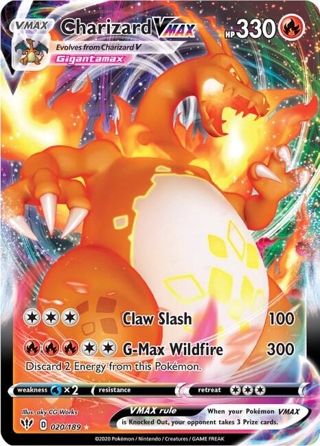 Charizard VMAX 020/189 Holofoil — Darkness Ablaze Pokémon card