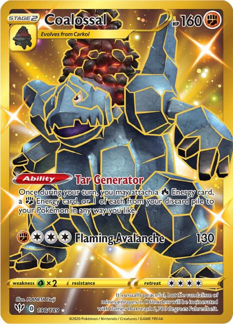 Coalossal 198/189 Holofoil — Darkness Ablaze Pokémon card
