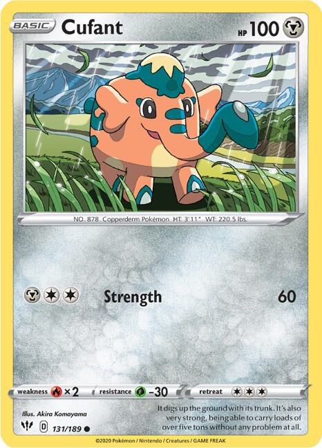 Cufant 131/189 — Darkness Ablaze Pokémon card