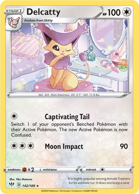 Delcatty 142/189 Reverse Holofoil — Darkness Ablaze Pokémon card