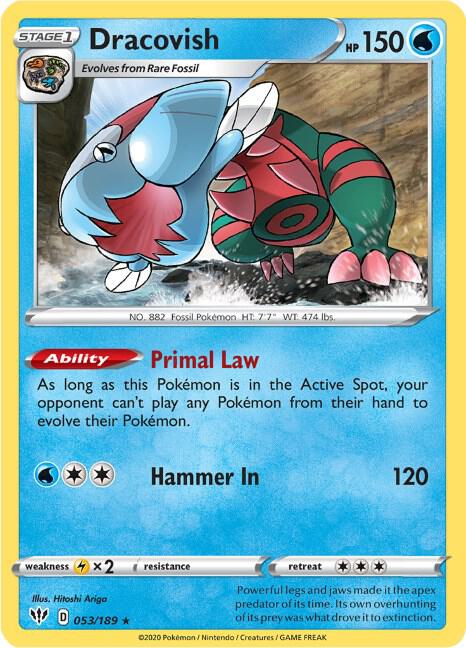 Dracovish 053/189 Reverse Holofoil — Darkness Ablaze Pokémon card