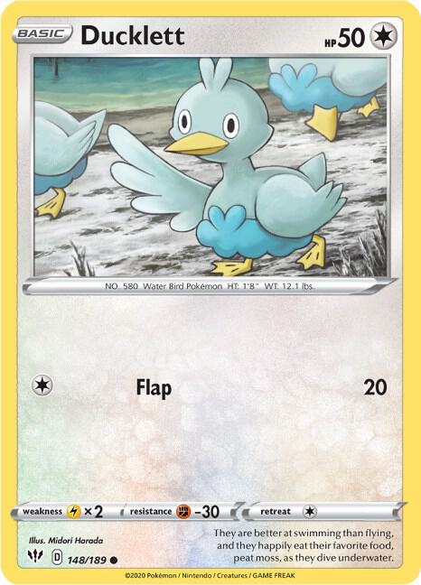 Ducklett 148/189 — Darkness Ablaze Pokémon card