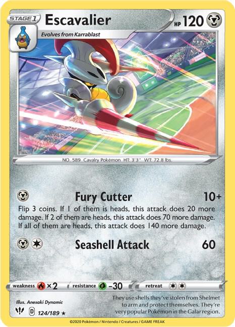 Escavalier 124/189 — Darkness Ablaze Pokémon card