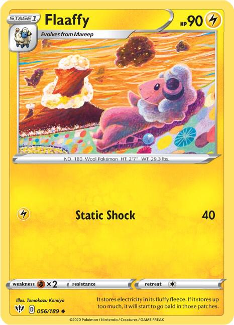 Pokemon - Darkness Ablaze - Flaaffy - 056/189 - Reverse Holofoil