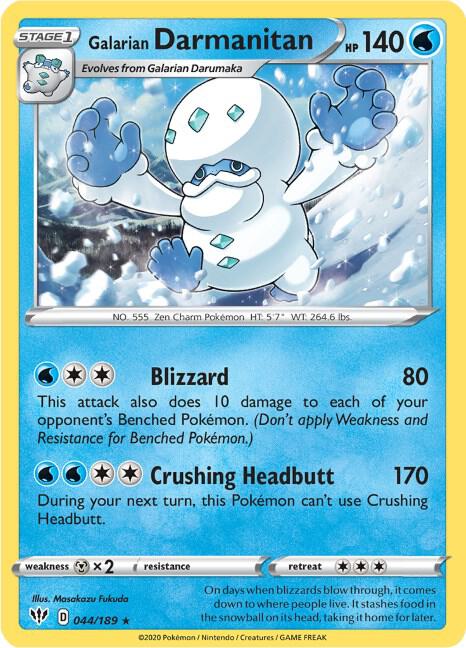Galarian Darmanitan 044/189 Reverse Holofoil — Darkness Ablaze Pokémon card