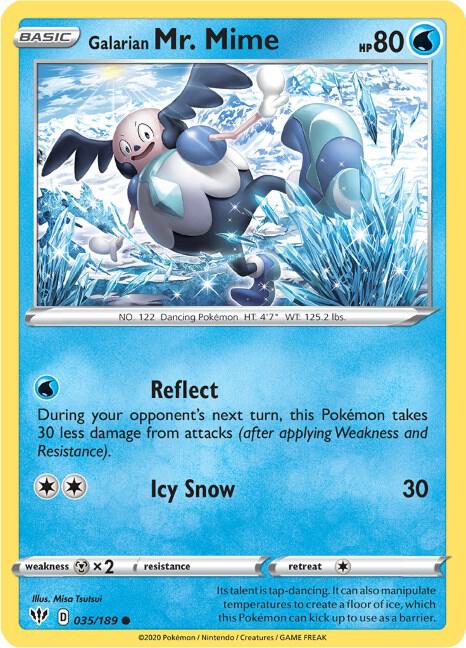Galarian Mr. Mime 035/189 Reverse Holofoil — Darkness Ablaze Pokémon card