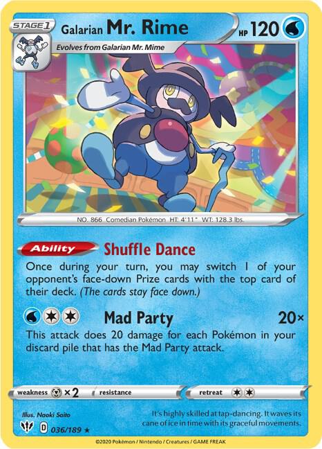 Galarian Mr. Rime 036/189 Reverse Holofoil — Darkness Ablaze Pokémon card