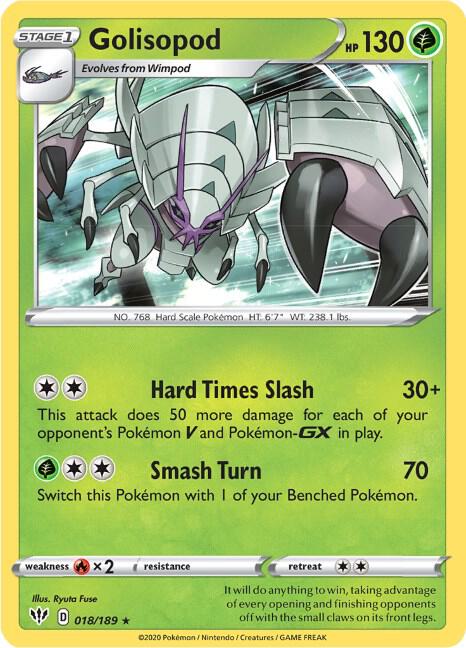 Golisopod 018/189 Holofoil — Darkness Ablaze Pokémon card