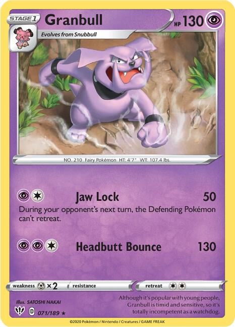 Granbull 071/189 Reverse Holofoil — Darkness Ablaze Pokémon card
