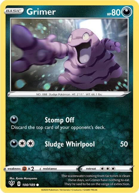Grimer 100/189 — Darkness Ablaze Pokémon card