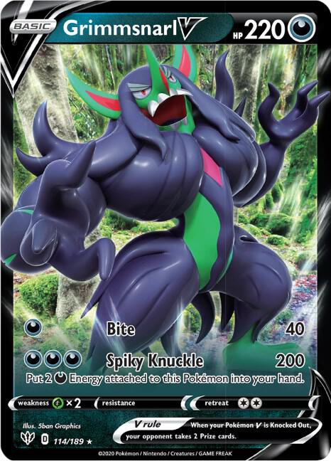Grimmsnarl V 114/189 Holofoil — Darkness Ablaze Pokémon card