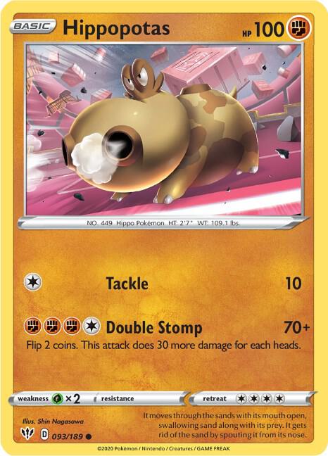 Hippopotas 093/189 — Darkness Ablaze Pokémon card