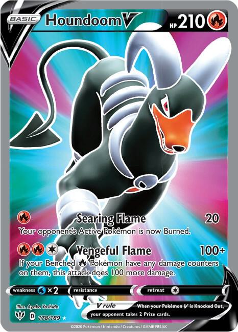 Houndoom V 178/189 Holofoil — Darkness Ablaze Pokémon card