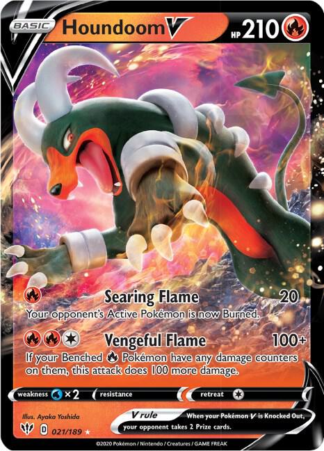 Houndoom V 021/189 Holofoil — Darkness Ablaze Pokémon card