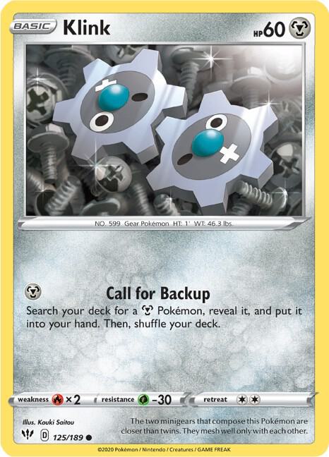 Pokemon - Darkness Ablaze - Klink - 125/189 - Reverse Holofoil