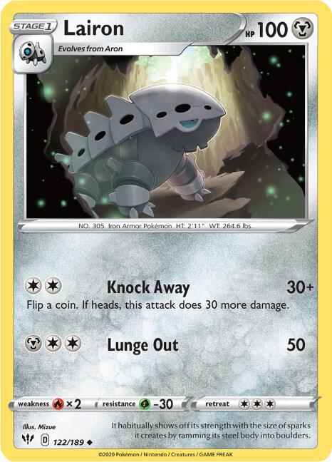 Lairon 122/189 — Darkness Ablaze Pokémon card