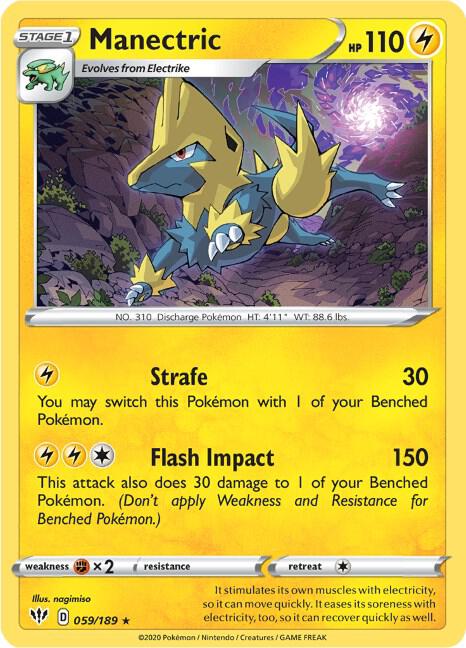 Pokemon - Darkness Ablaze - Manectric - 059/189 - Reverse Holofoil