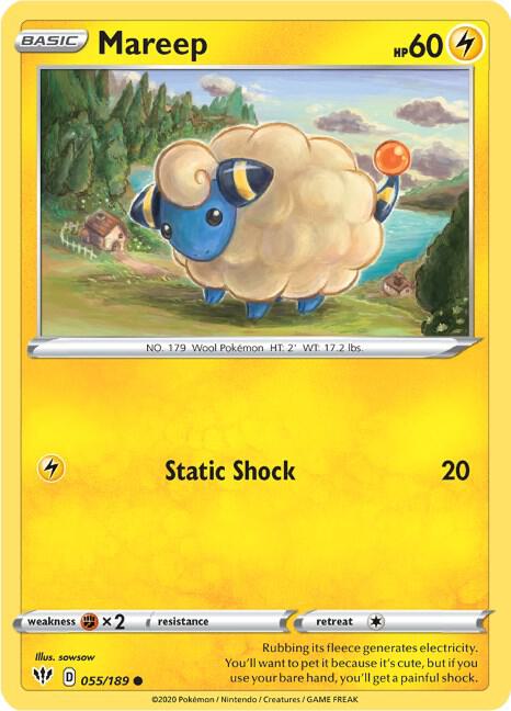 Mareep 055/189 Reverse Holofoil — Darkness Ablaze Pokémon card