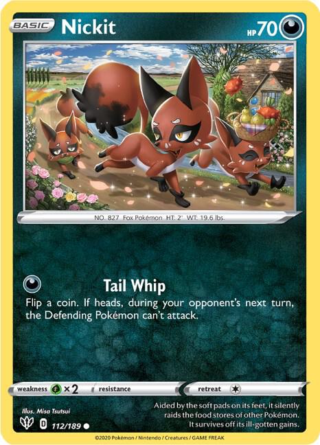 Nickit 112/189 Reverse Holofoil — Darkness Ablaze Pokémon card