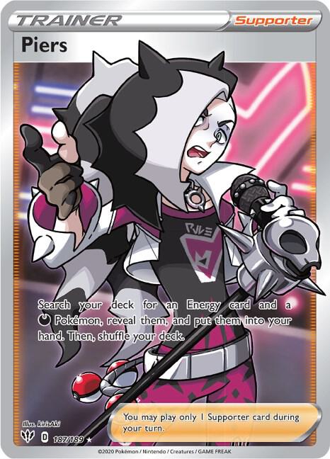 Piers 187/189 Holofoil — Darkness Ablaze Pokémon card
