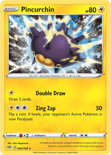 Pincurchin 064/189 Reverse Holofoil — Darkness Ablaze Pokémon card