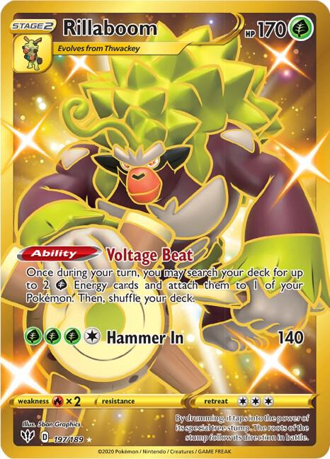 Rillaboom 197/189 Holofoil — Darkness Ablaze Pokémon card
