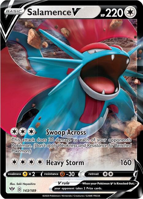 Salamence V 143/189 Holofoil — Darkness Ablaze Pokémon card