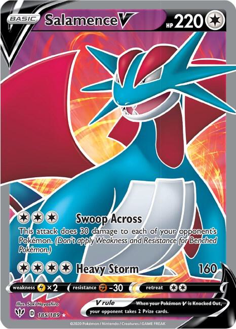Salamence V 185/189 Holofoil — Darkness Ablaze Pokémon card