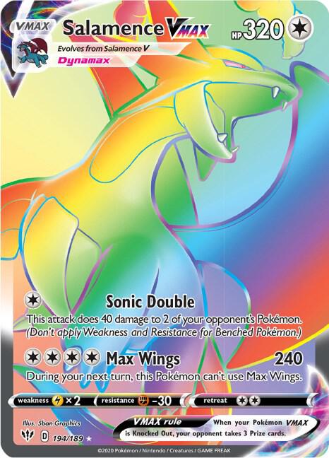 Salamence VMAX 194/189 Holofoil — Darkness Ablaze Pokémon card