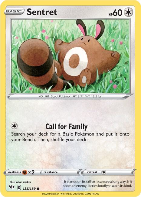 Sentret 135/189 Reverse Holofoil — Darkness Ablaze Pokémon card