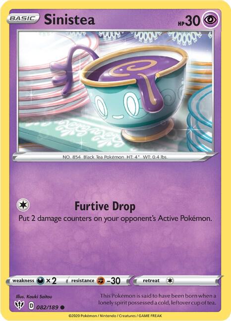 Sinistea 082/189 Reverse Holofoil — Darkness Ablaze Pokémon card