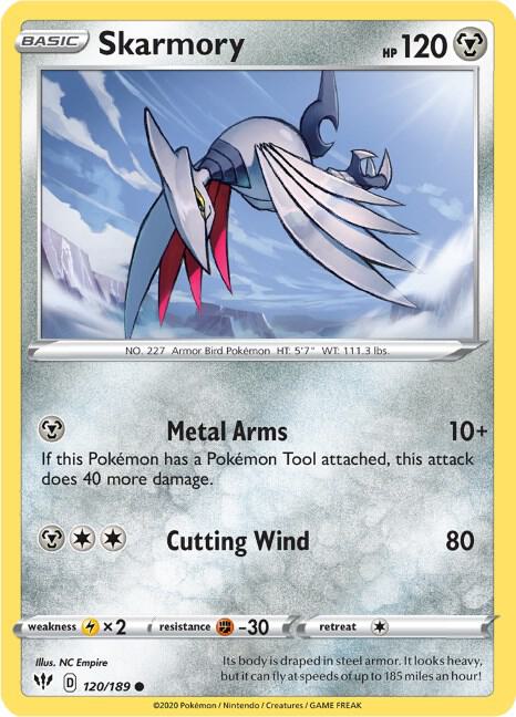 Skarmory 120/189 Reverse Holofoil — Darkness Ablaze Pokémon card