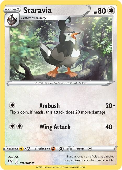 Pokemon - Darkness Ablaze - Staravia - 146/189