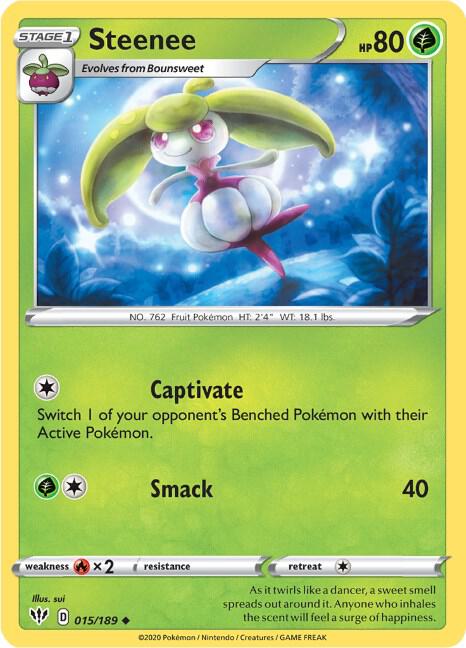 Pokemon - Darkness Ablaze - Steenee - 015/189 - Reverse Holofoil