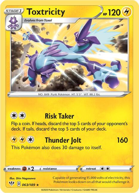 Toxtricity 063/189 Holofoil — Darkness Ablaze Pokémon card