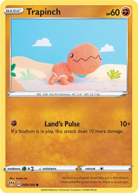 Trapinch 089/189 Reverse Holofoil, Darkness Ablaze Pokémon card