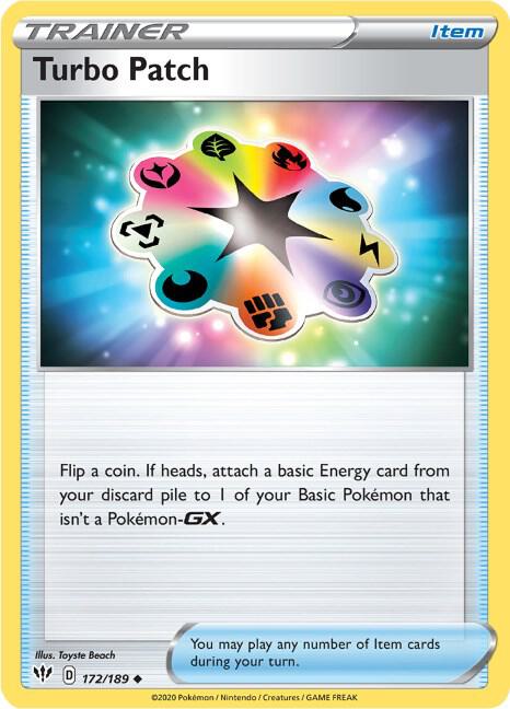 Turbo Patch 172/189, Darkness Ablaze Pokémon card