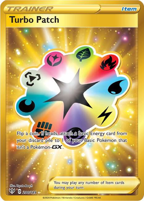 Turbo Patch 200/189 Holofoil, Darkness Ablaze Pokémon card