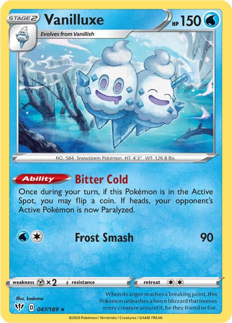Pokemon - Darkness Ablaze - Vanilluxe - 047/189 - Reverse Holofoil
