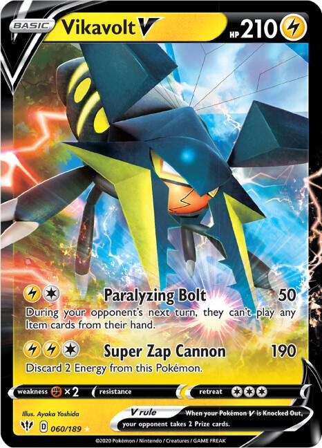Vikavolt V 060/189 Holofoil — Darkness Ablaze Pokémon card